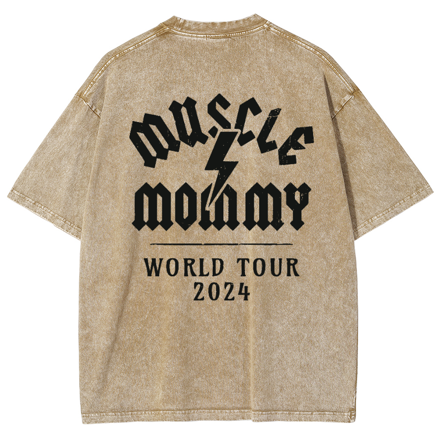 Muscle Mommy Unisex Fit Washed Oversized T-Shirt-moweekender