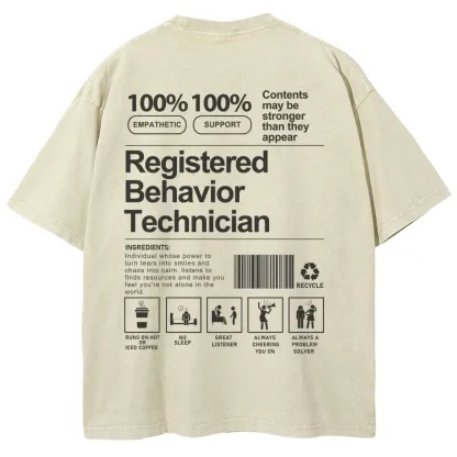 Registered Behavior Technician Unisex Fit Washed T-Shirt-moweekender
