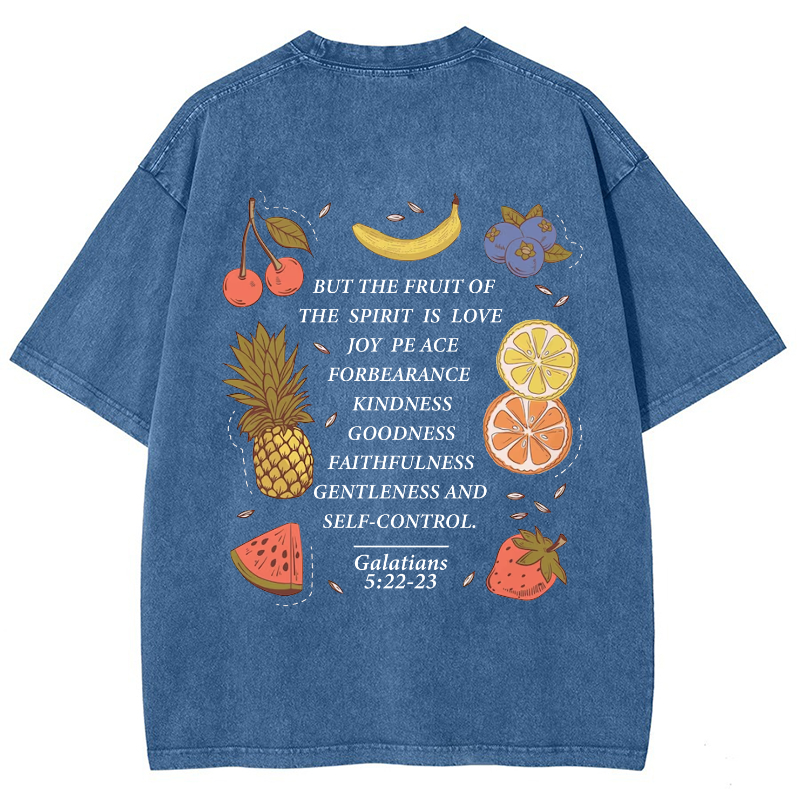 Fruit Of The Spirit Vintage Snowflake Washed T-Shirt-moweekender