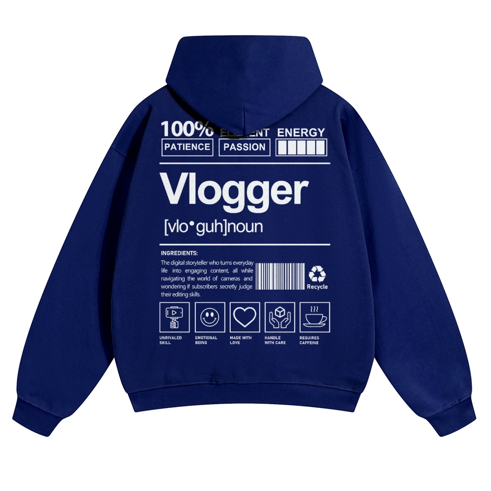 Vlogger Unisex Casual Anime Print Hoodie-moweekender