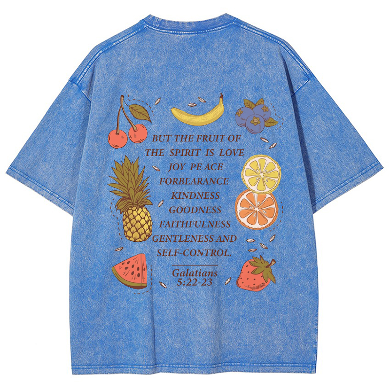 Fruit Of The Spirit Vintage Snowflake Washed T-Shirt-moweekender