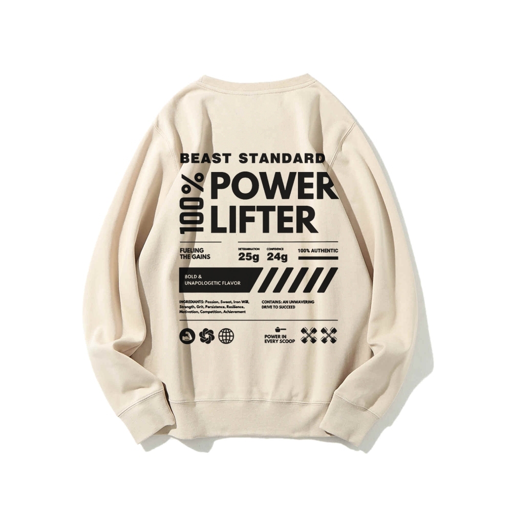 Power Lifter Casual Crew Neck Sweatshirt-moweekender