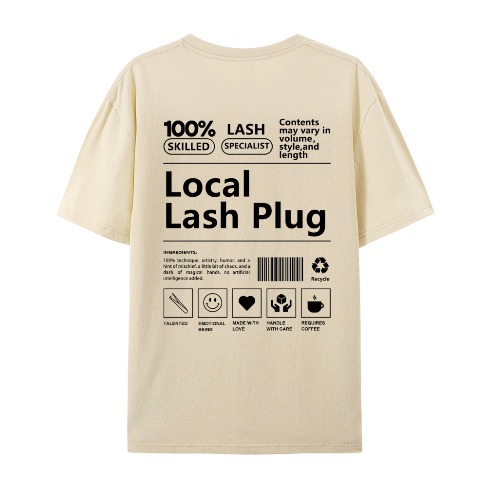 Local Lash Plug Casual Short Sleeve T-Shirt-moweekender