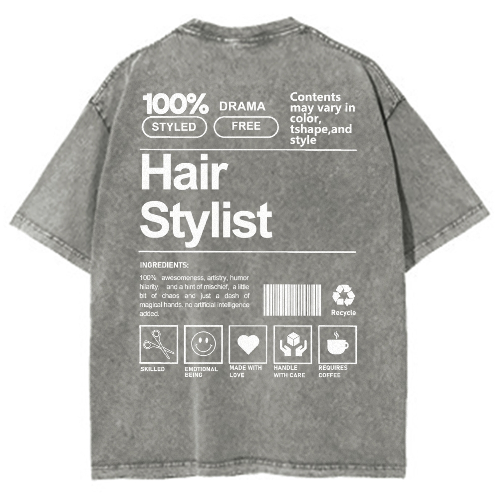 Hair Stylist Addcustom Washed T-shirt