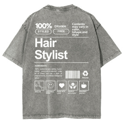 Hair Stylist Addcustom Washed T-shirt