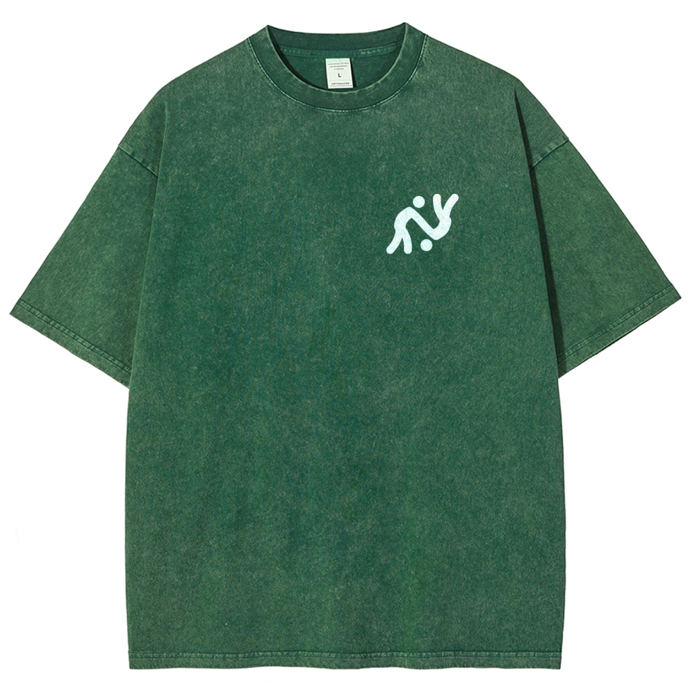 Judo Pattern Washed Vintage Short Sleeves T-Shirt-moweekender
