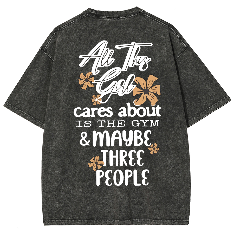 Cares About Is The Gym Unisex Fit Washed T-Shirt-moweekender