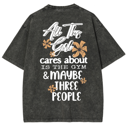Cares About Is The Gym Unisex Fit Washed T-Shirt-moweekender