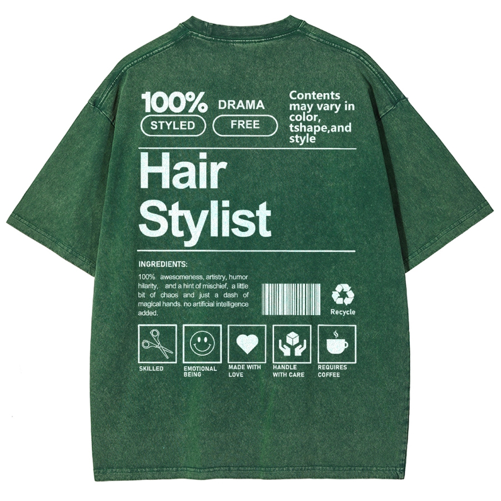 Hair Stylist Addcustom Washed T-shirt