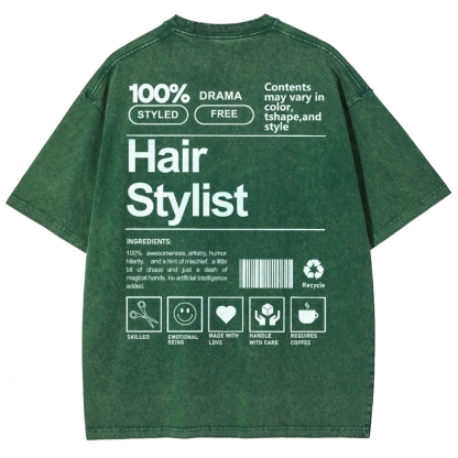 Hair Stylist Addcustom Washed T-shirt