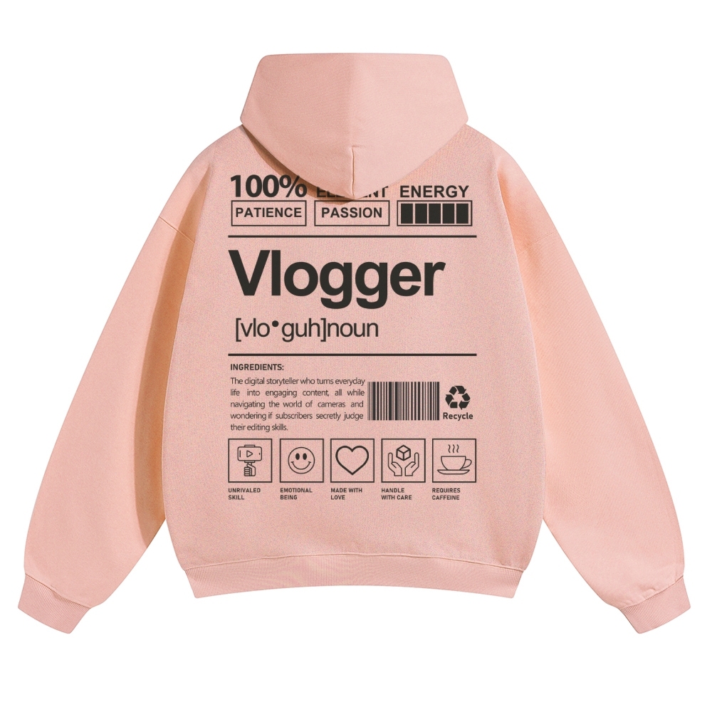 Vlogger Unisex Casual Anime Print Hoodie-moweekender