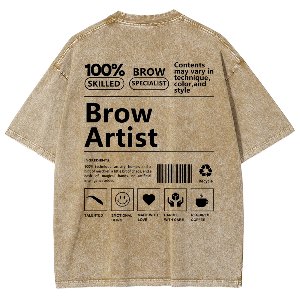 Brow Artist Vintage Snowflake Washed T-Shirt