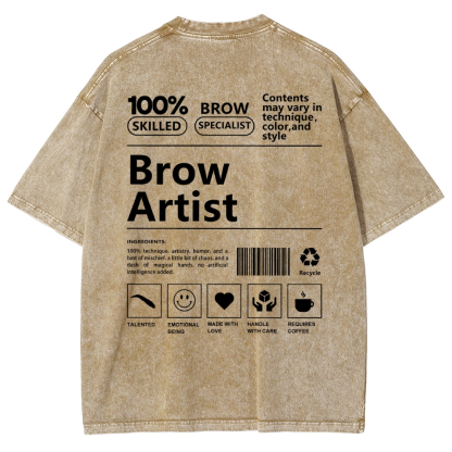 Brow Artist Vintage Snowflake Washed T-Shirt