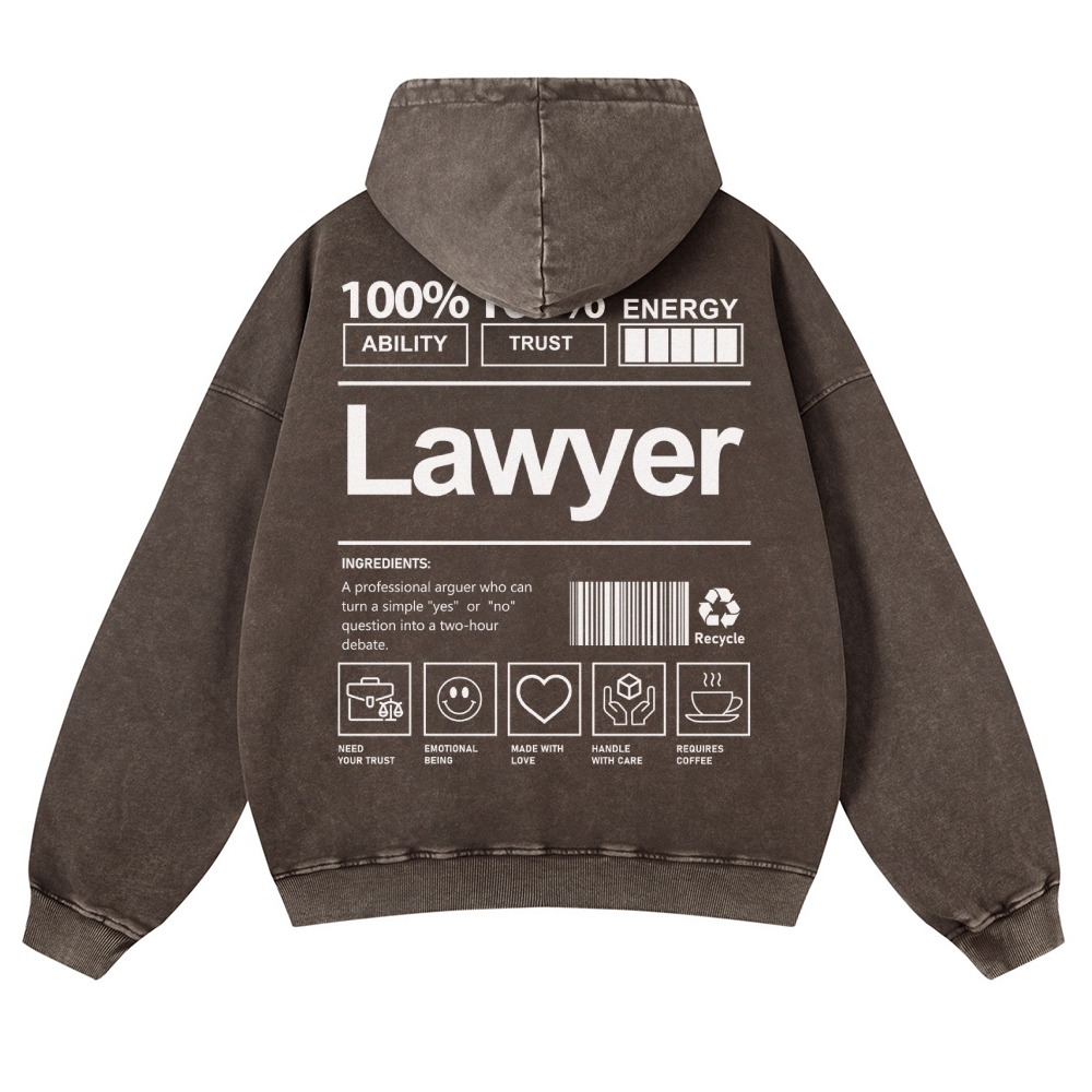Lawyer Casual Washed Hoodie