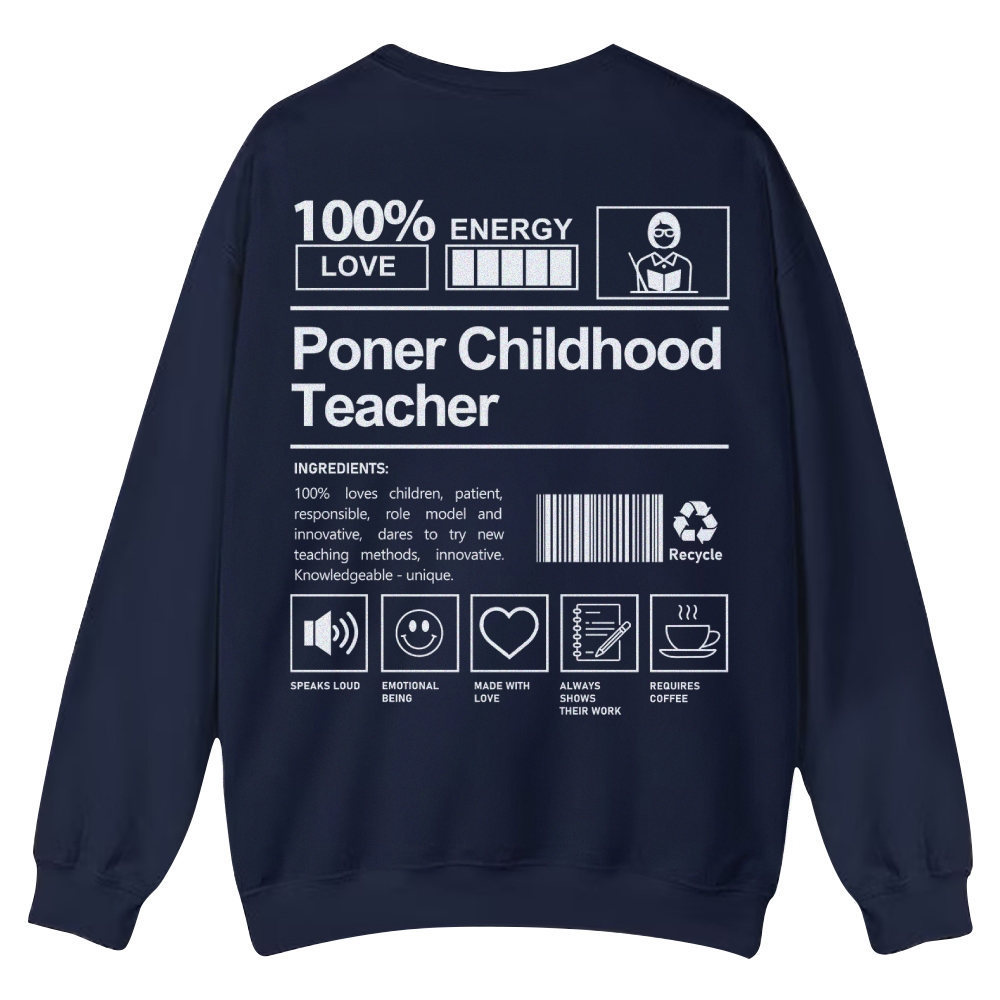 Poner Childhood Teacher Casual Crewneck Sweatshirt