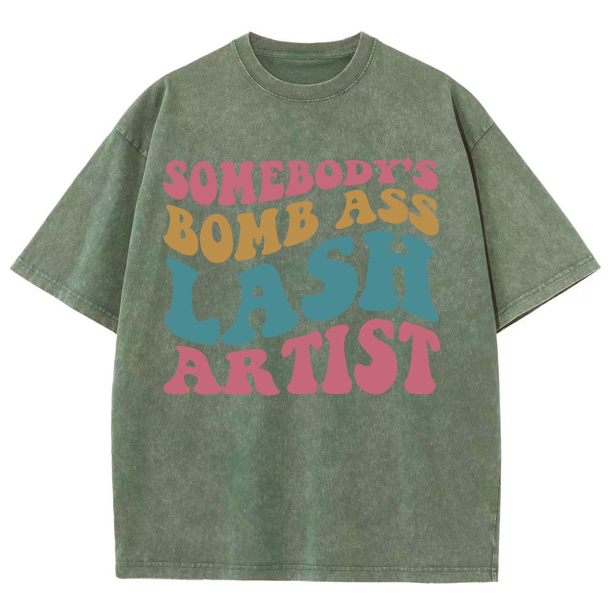 Somebody's Bomb Ass Lash Artist Unisex Fit Washed T-Shirt-moweekender