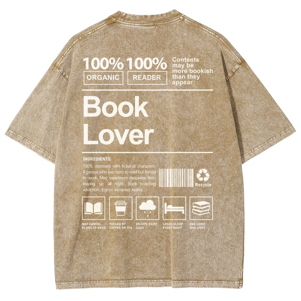 Book Lover Unisex Fit Washed T-Shirt-moweekender