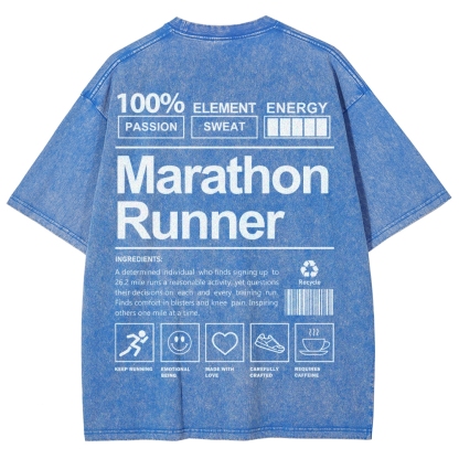 Marathon Runner Unisex Fit Washed T-Shirt