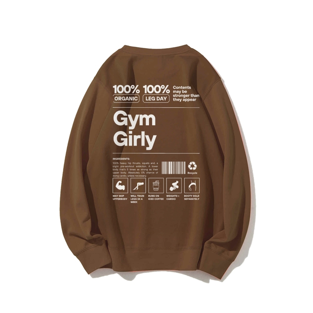 Gym Girl Round Neck Long Sleeved Sweatshirt