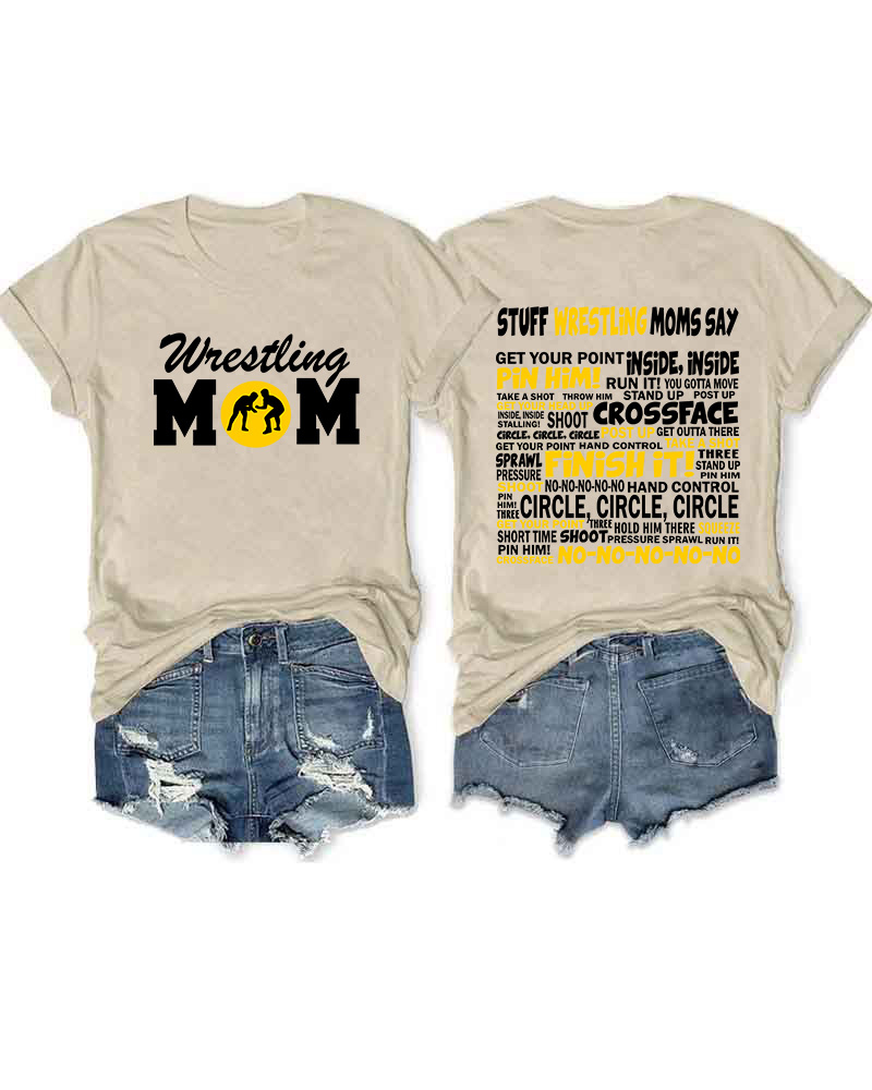 Wrestling Moms Printed T-shirt-moweekender