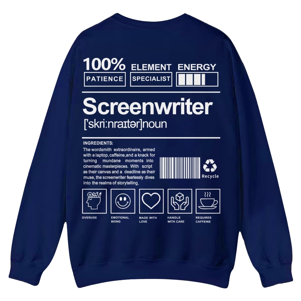 Screenwriter Printed Crew Neck Sweatshirt-moweekender