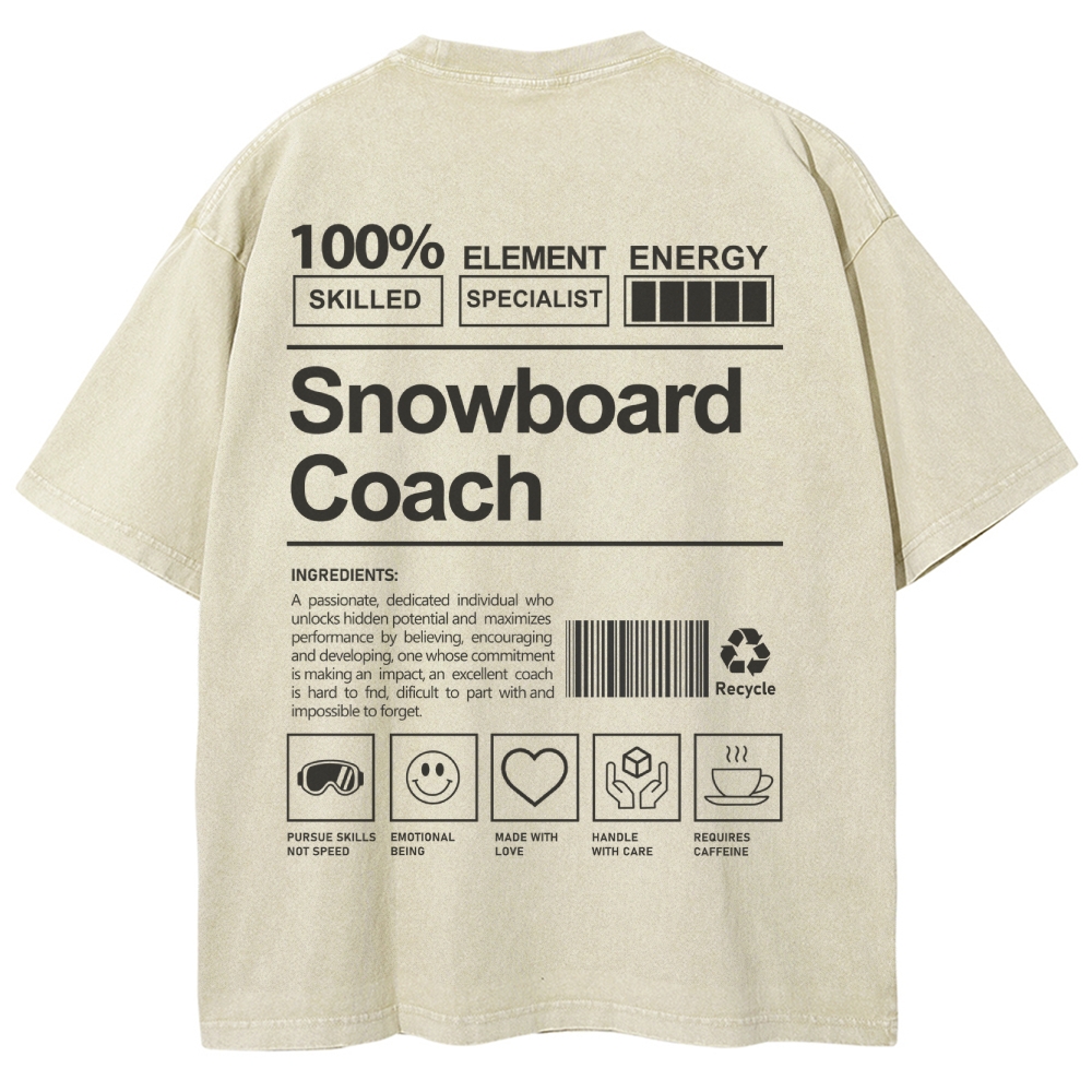 Snowboard Coach Unisex Fit Washed T-Shirt-moweekender