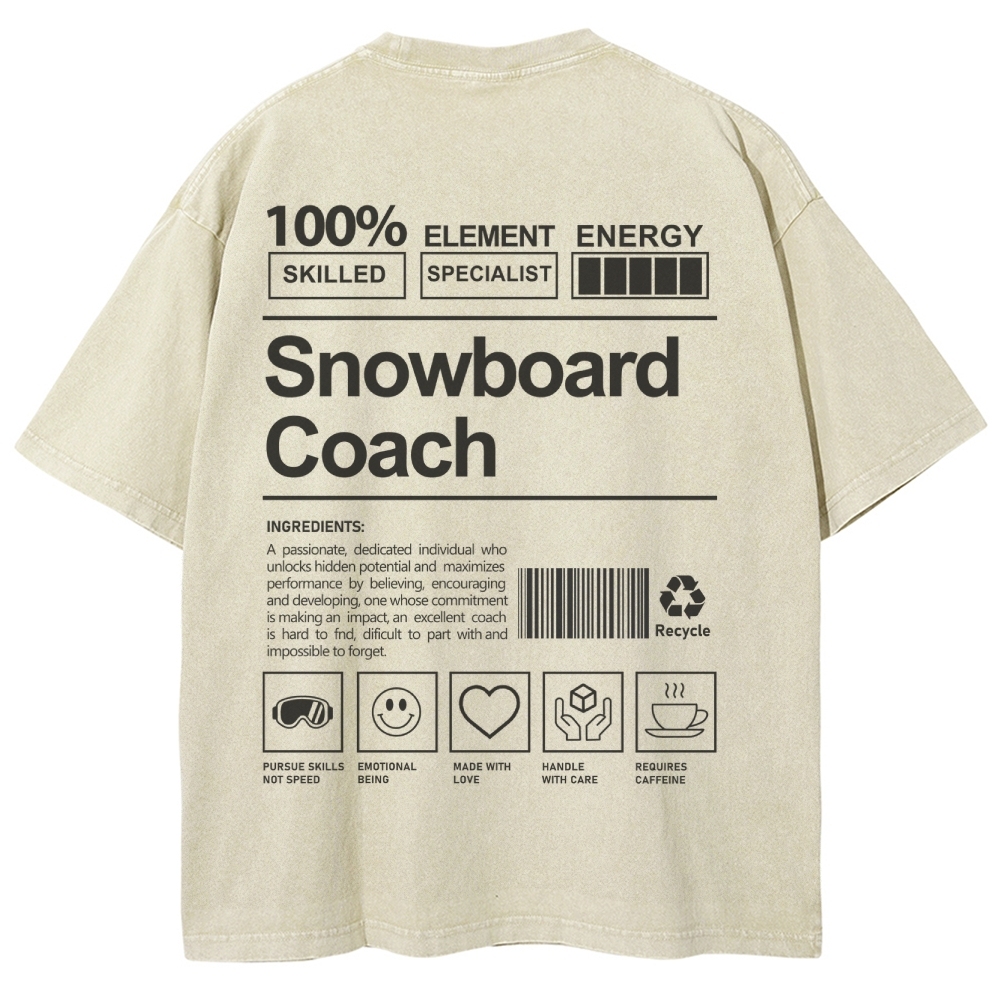 Snowboard Coach Unisex Fit Washed T-Shirt-moweekender