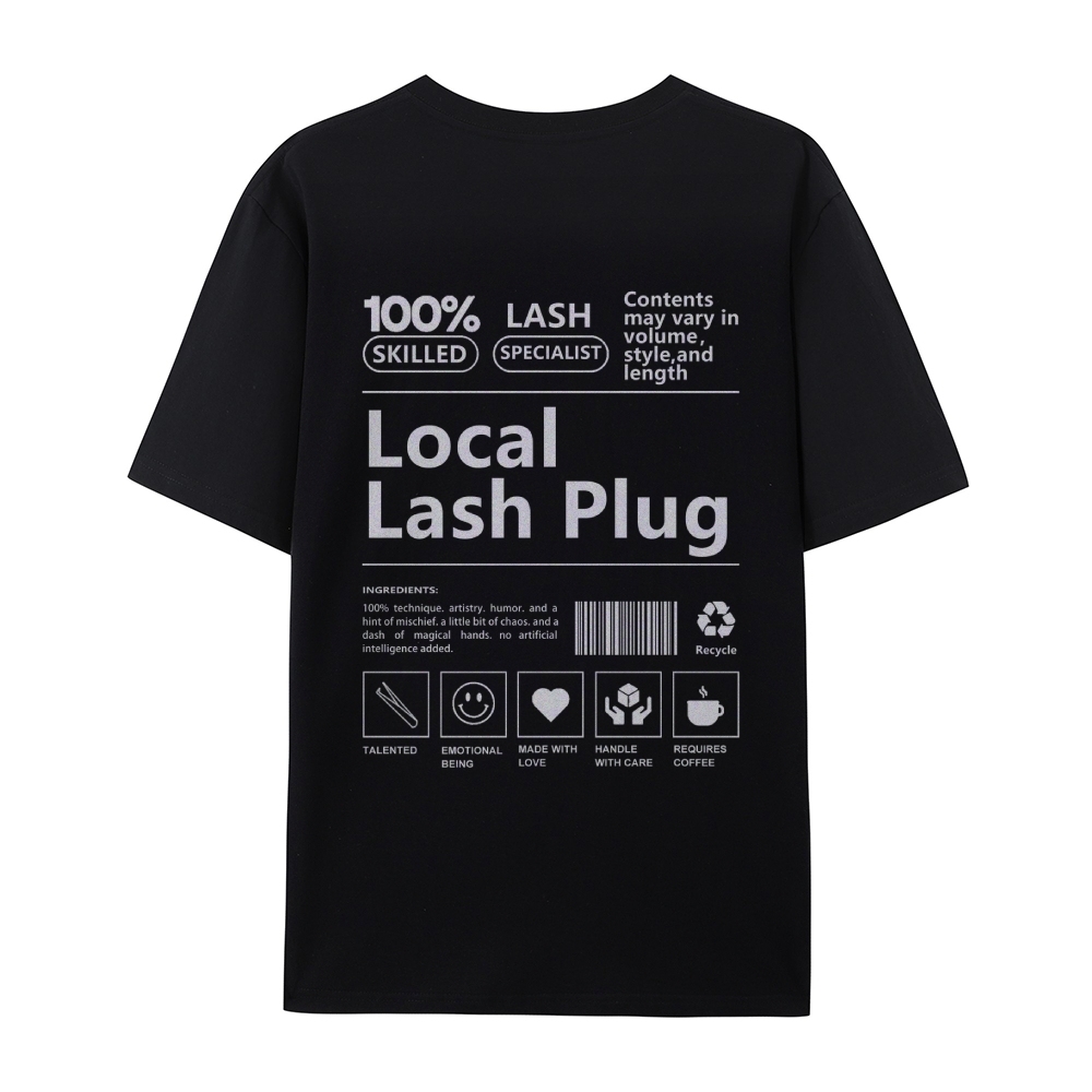 Local Lash Plug Casual Short Sleeve T-Shirt-moweekender