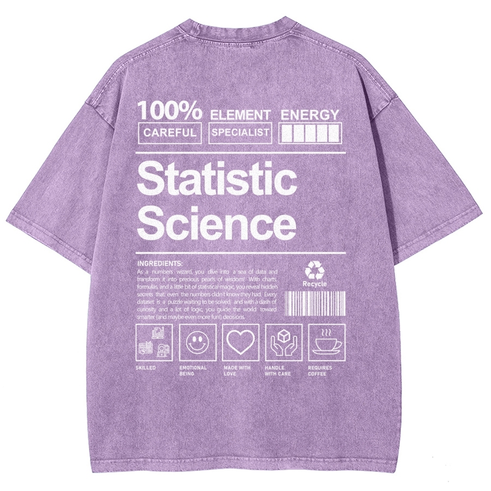 Statistic Science Unisex Fit Washed T-Shirt-moweekender