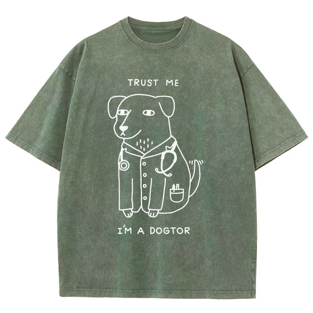 Pet Doctor Unisex Fit Washed T-Shirt-moweekender