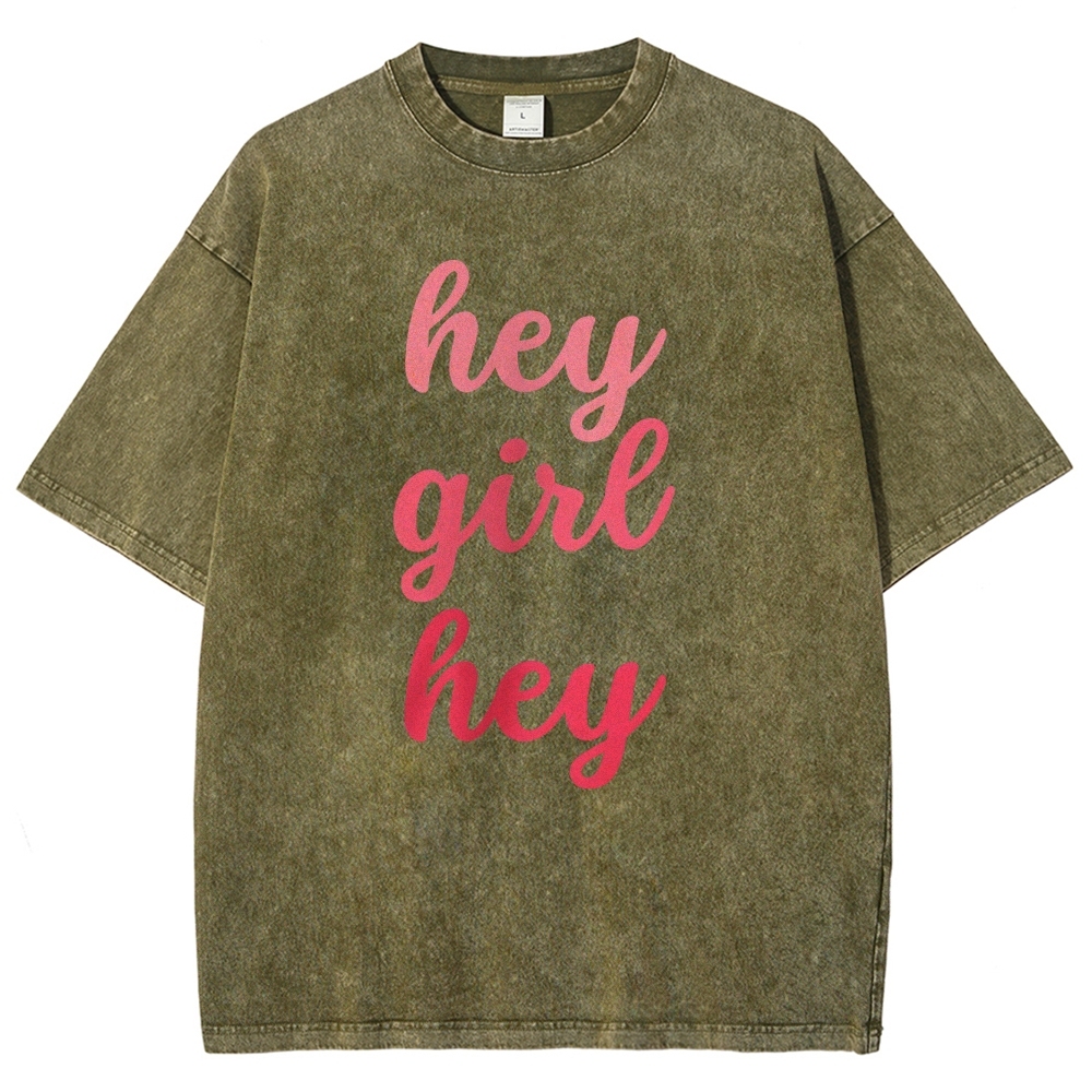 Hey Give Hey Unisex Fit Washed T-Shirt-moweekender