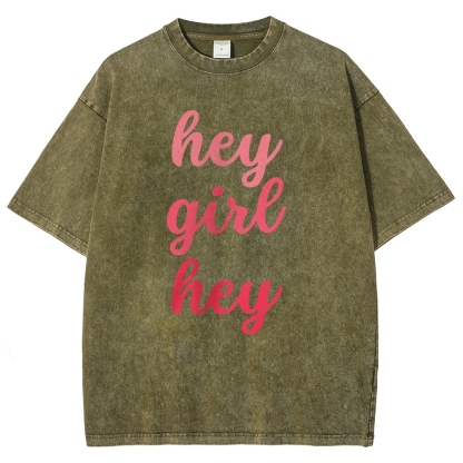 Hey Give Hey Unisex Fit Washed T-Shirt-moweekender