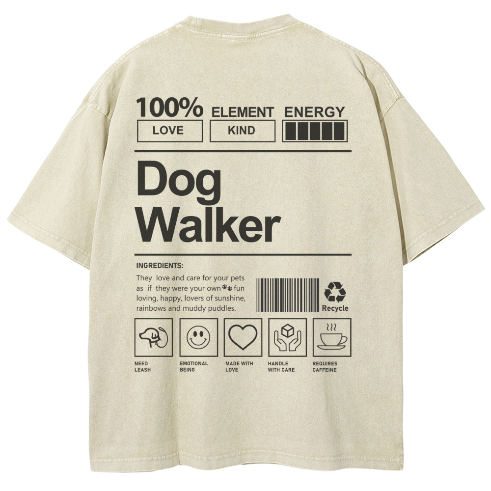 Dog Walker Unisex Fit Washed T-Shirt-moweekender