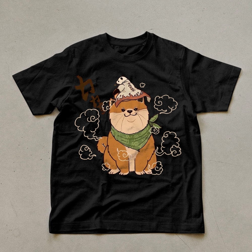 Japanese Panda Shiba Inu Pattern Unisex Prints T-Shirt-moweekender