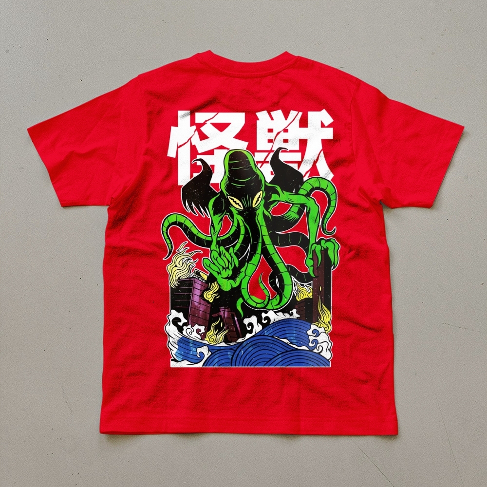 Octopus Monster Printed Unisex Prints T-Shirt-moweekender
