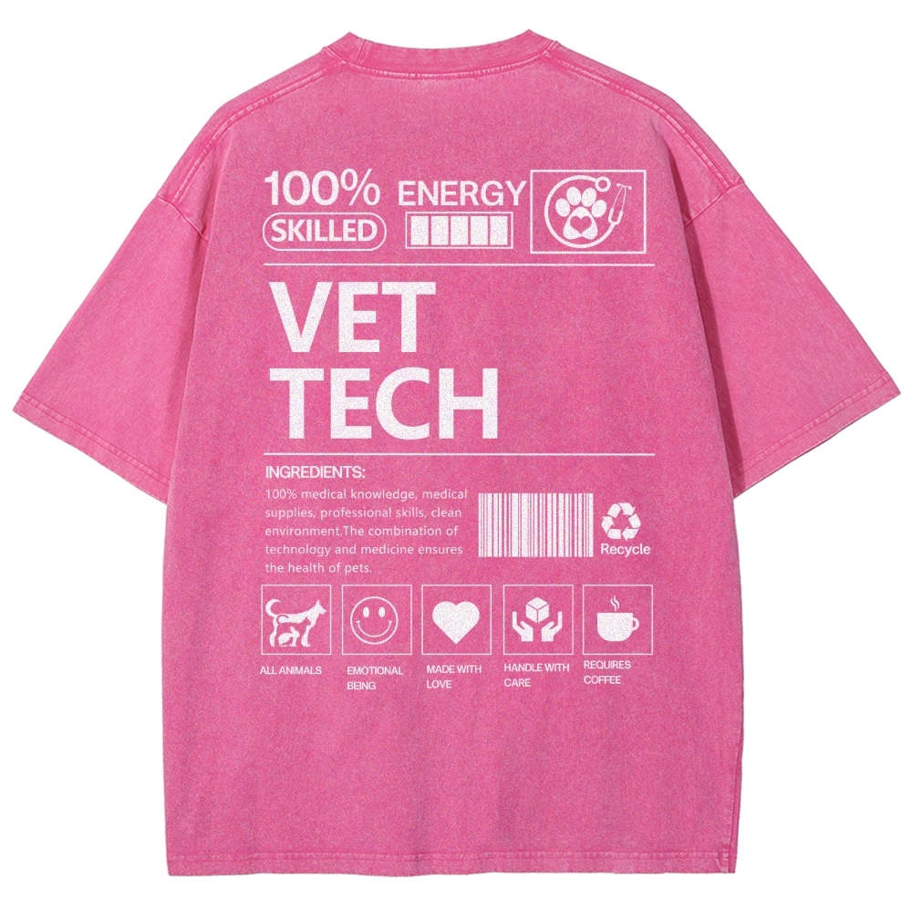 vet tech Unisex Fit Washed T-Shirt-moweekender