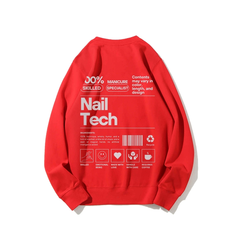 Nail Tech Casual Crew Neck Sweatshirt-moweekender