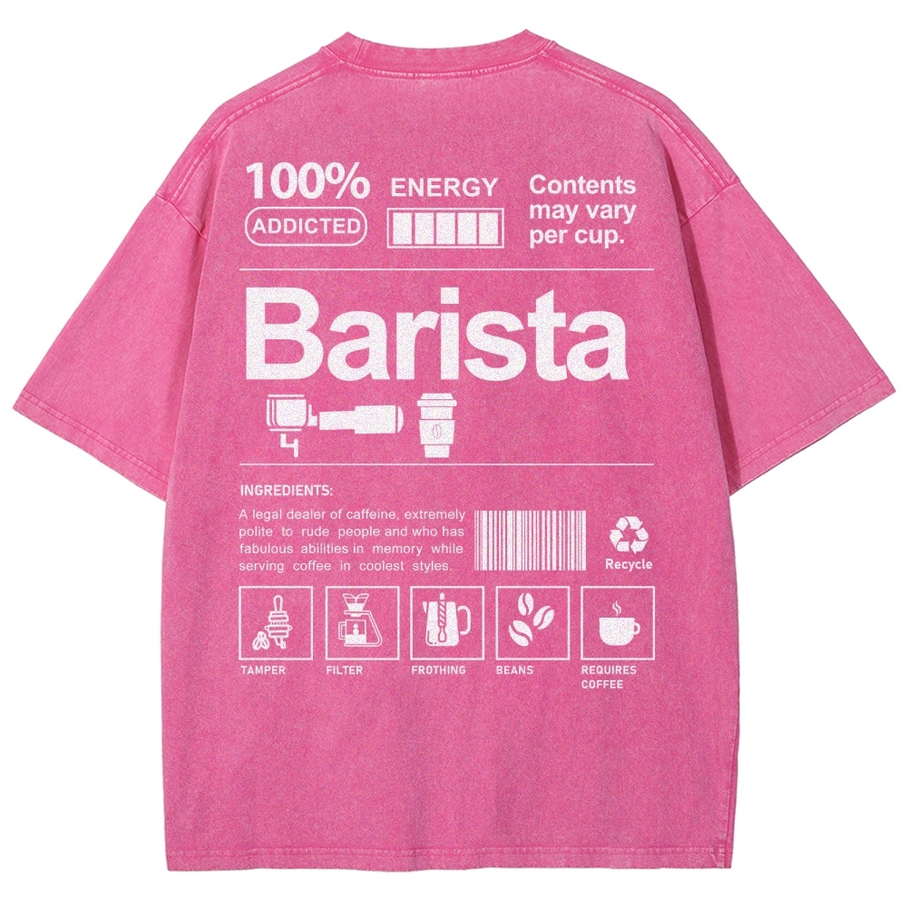 Barista Unisex Fit Washed T-Shirt-moweekender