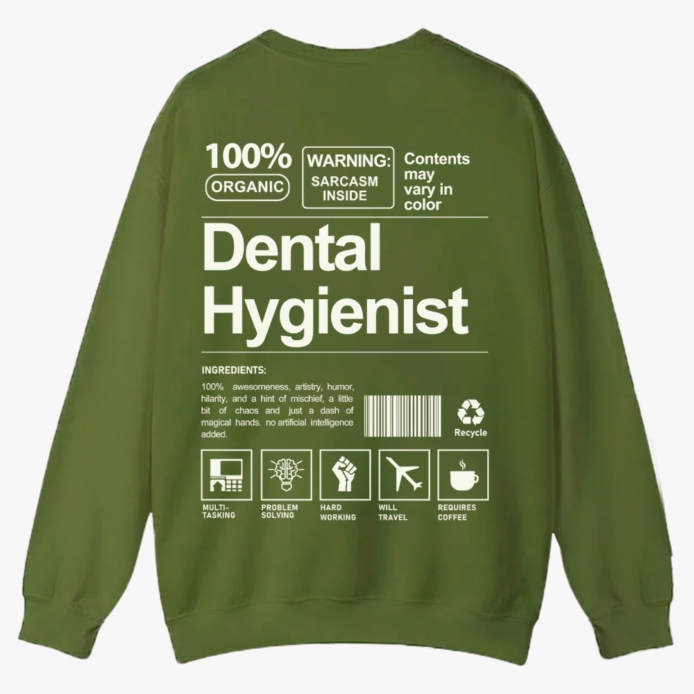Dental Hygienist Casual Crewneck Sweatshirt-moweekender