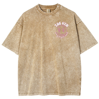 The Gym Is My Phych World Vintage Snowflake Washed T-Shirt-moweekender