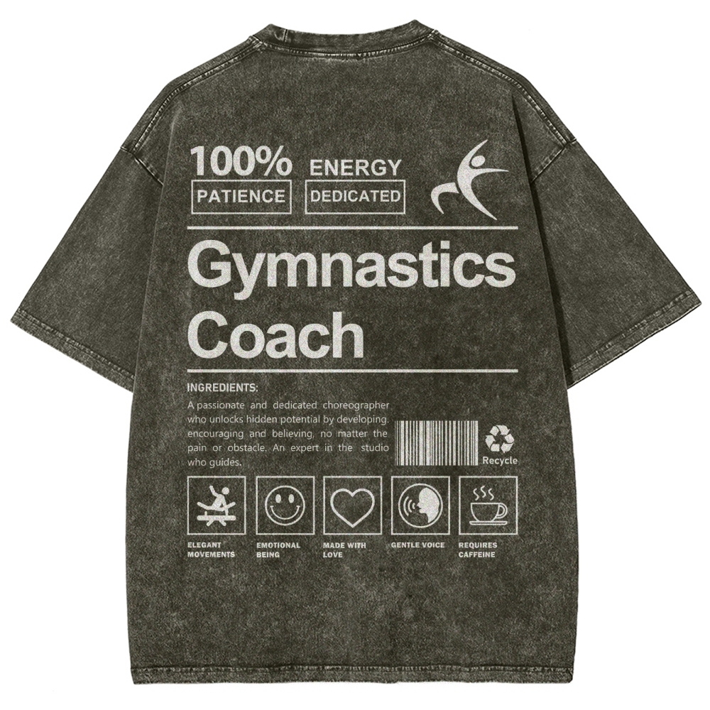 Gymnastics Coach Unisex Fit Washed T-Shirt-moweekender