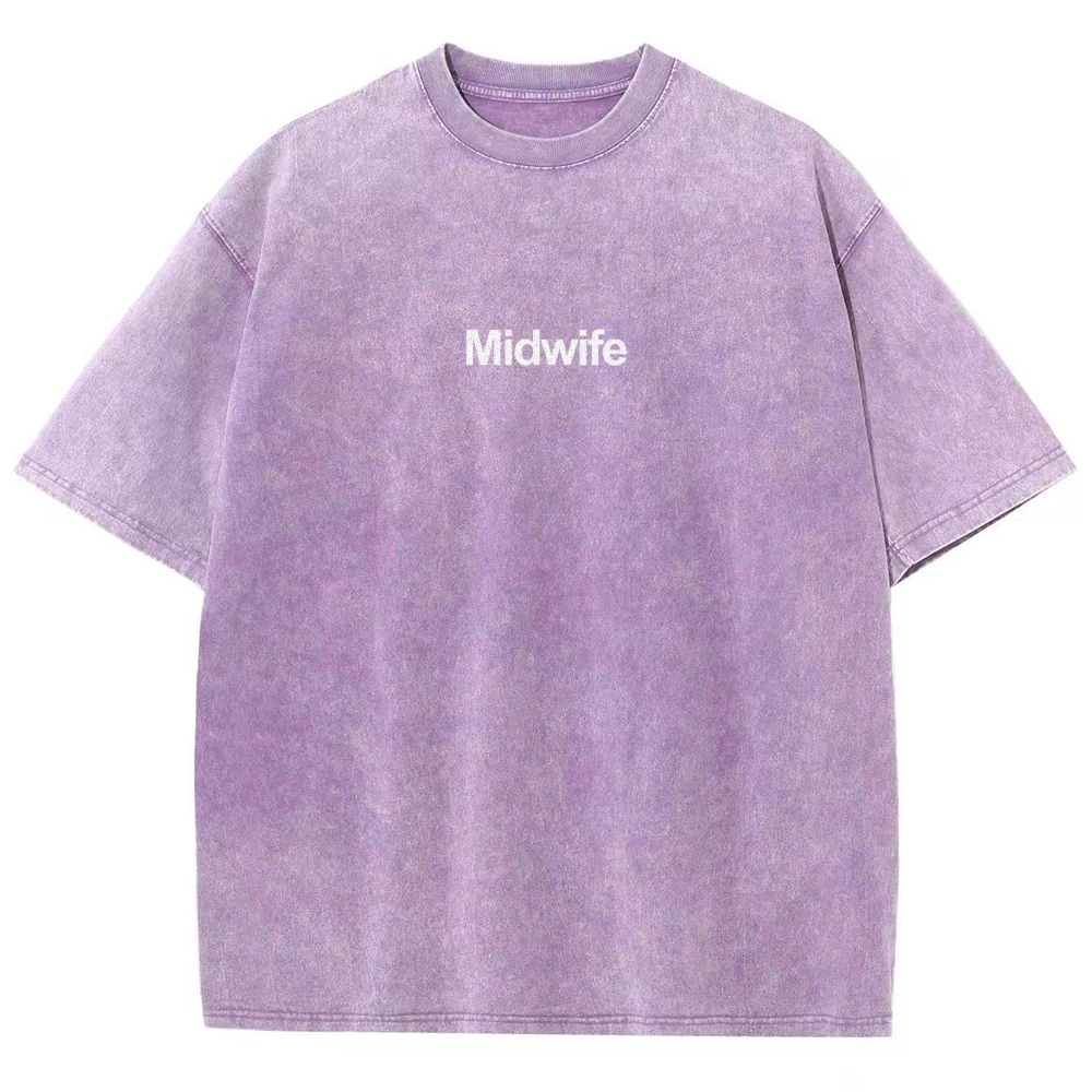 Midwife Unisex Fit Washed T-Shirt-moweekender
