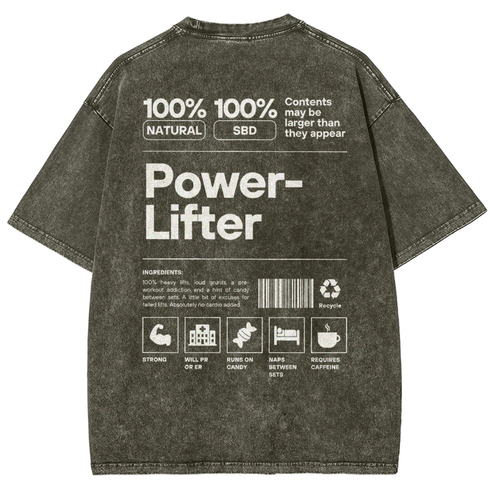 Power Lifter Washed T-shirt-moweekender