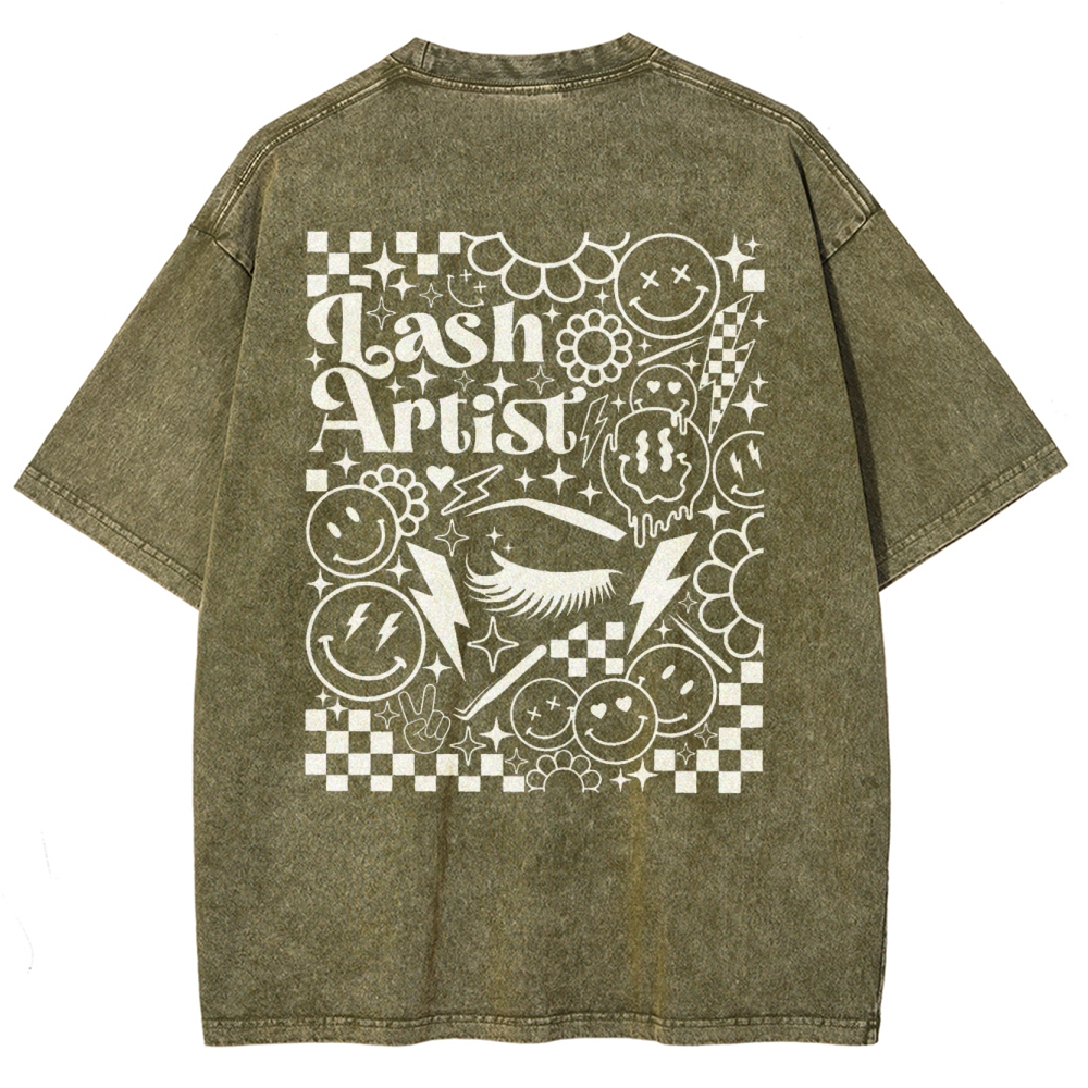 Lash Artist Vintage Snowflake Washed T-Shirt-moweekender
