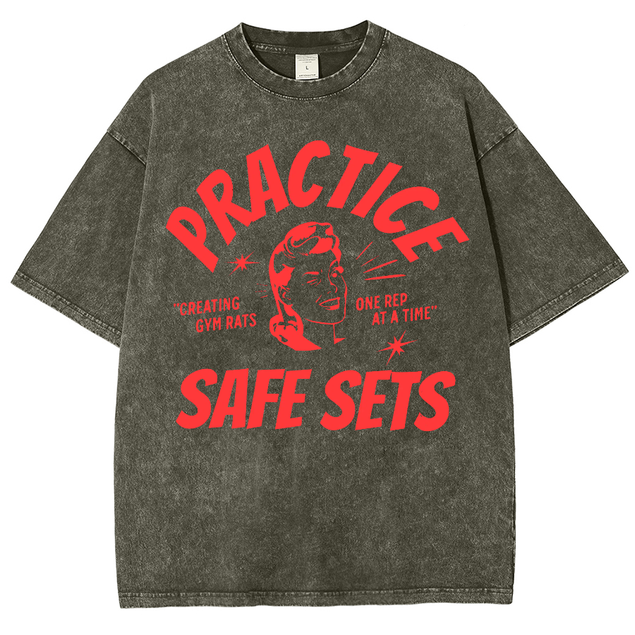 Practice Safe Sets Unisex Fit Washed Oversized T-Shirt-moweekender