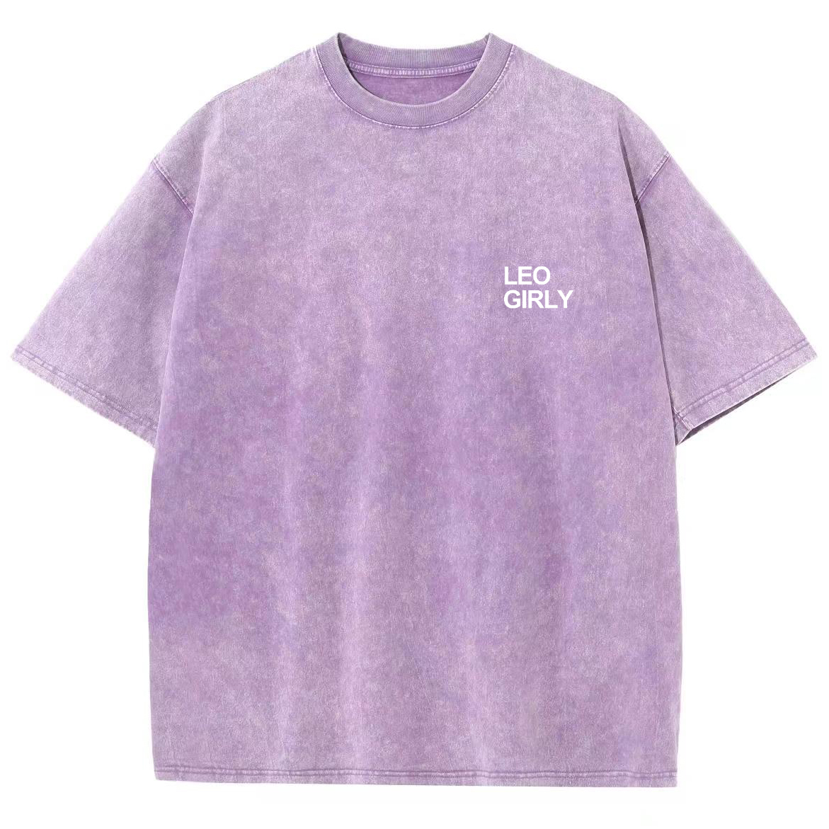 Leo Girly Unisex Fit Washed Oversized T-Shirt-moweekender