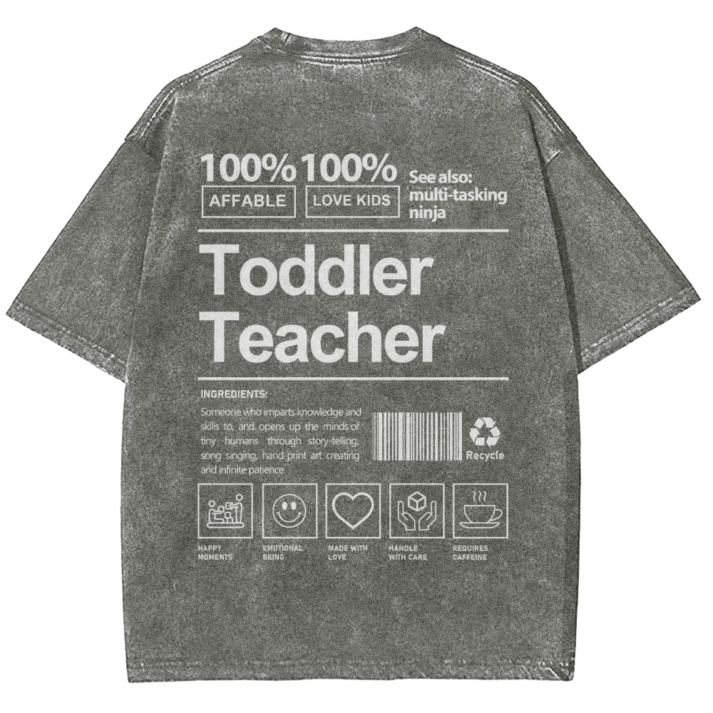 Toddler Teacher Unisex Fit Washed T-Shirt-moweekender