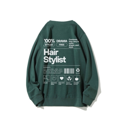 Hair Stylist Crew Neck Long Sleeve Sweatshirt-moweekender
