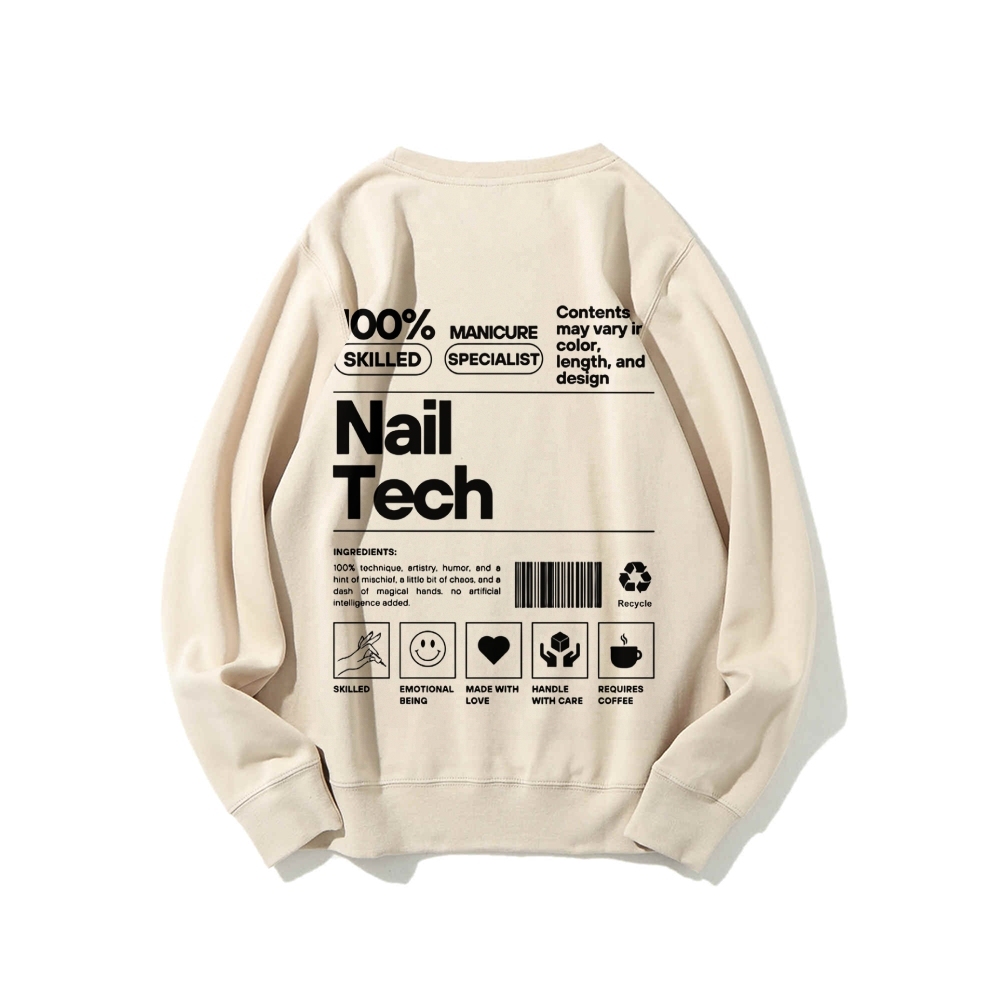Nail Tech Casual Crew Neck Sweatshirt-moweekender