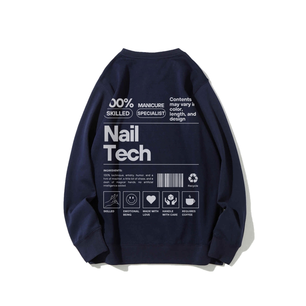 Nail Tech Casual Crew Neck Sweatshirt-moweekender